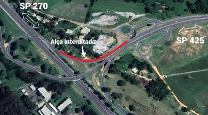 Obras interditam alça de acesso que conecta rodovias Assis Chateaubriand e Raposo Tavares, em Presidente Prudente