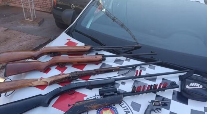Polícia Militar apreende armas de fogo em assentamento, em Teodoro Sampaio