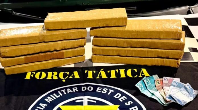 Com tabletes de maconha, motoristas e passageiro são presos na Rodovia General Euclides de Oliveira Figueiredo, em Dracena