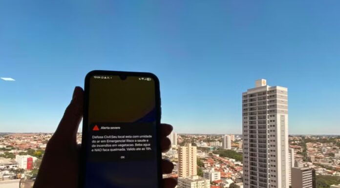 Defesa Civil alerta para baixa umidade do ar e risco de queimadas pela 2ª vez em três dias na região oeste de SP