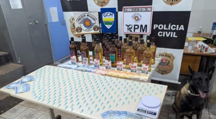 Trio é preso por tráfico de drogas e garrafas de uísque sem nota fiscal são apreendidas em operação no interior de SP