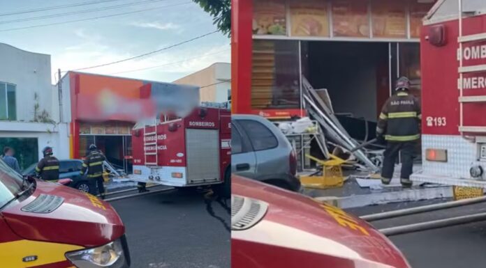 Vazamento de gás provoca explosão em loja de salgados em Teodoro Sampaio