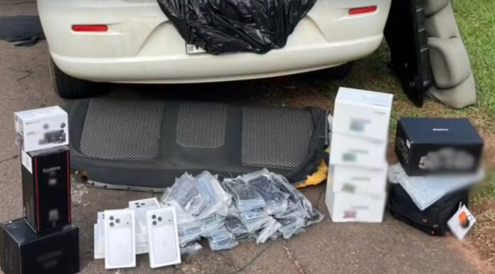Polícia Rodoviária apreende R$ 345 mil em celulares e eletrônicos sem nota fiscal em rodovia