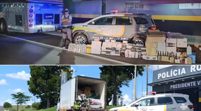 Quase R$ 4 milhões em mercadorias sem nota fiscal são apreendidos em 5 horas no oeste paulista