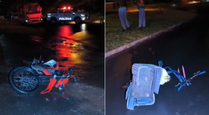 Ciclista morre após ser atingido por motocicleta pilotada por homem sem CNH em Panorama