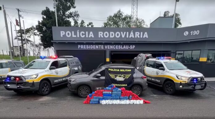 Operação conjunta apreende quase 300 kg de drogas em carro abordado na rodovia em Presidente Venceslau