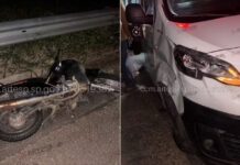 Motociclista fica ferido após acidente com ambulância de Flórida Paulista