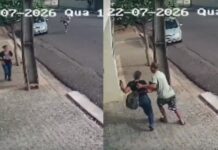 Câmera flagra momento em que homem sequestra ex-mulher em Inúbia Paulista