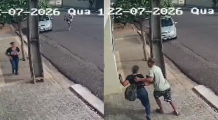 Câmera flagra momento em que homem sequestra ex-mulher em Inúbia Paulista