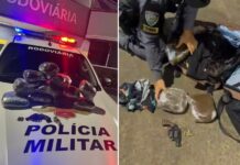 Homem é preso com drogas e revólver durante abordagem a ônibus