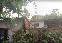 Rajadas de vento de até 50 km/h provocam estragos e deixam famílias desalojadas em Teodoro Sampaio