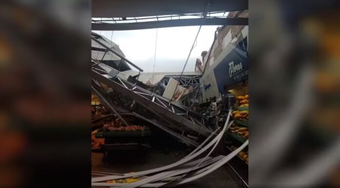 Servidor morre após parte de teto de supermercado desabar durante forte temporal em Araçatuba